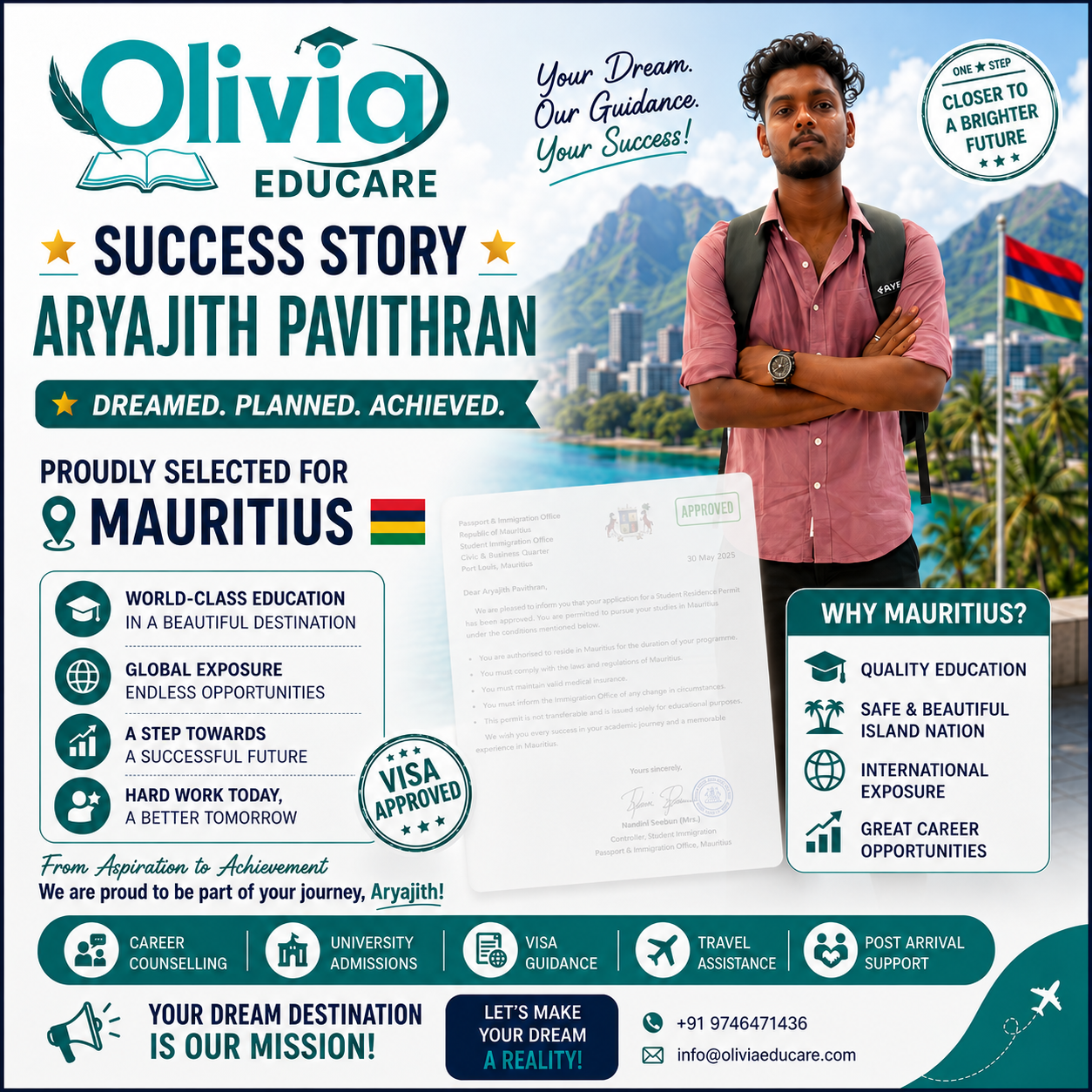 Aryajith Mauritius Visa Success Story